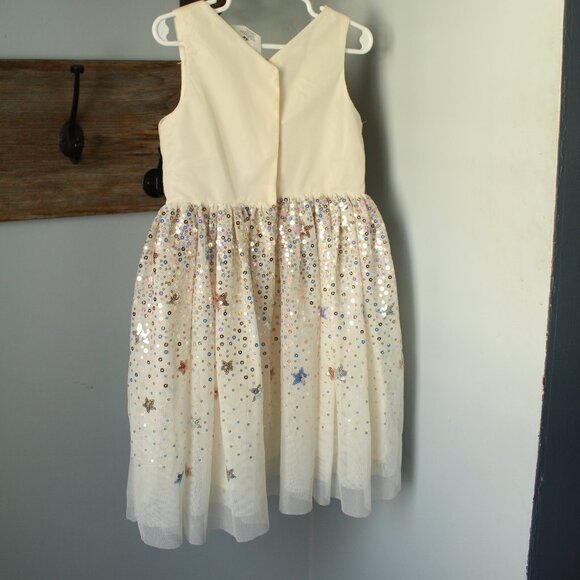 H&M Size 4T Cream Sequin Tulle Dress With Stars - Picture 3 of 3